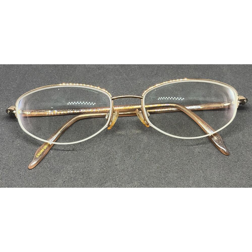 Celine Dion Eyes Beta Titanium Eyeglasses Frame Half Rimless 52-17-135 Rose Gold